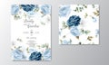 Beautiful wedding invitation card template with floral leaves