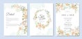 Beautiful wedding invitation card with watercolor floral