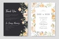 Beautiful wedding invitation card with watercolor floral