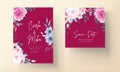 Elegant hand drawing wedding invitation beautiful floral design Royalty Free Stock Photo