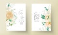 Beautiful hand drawing floral wedding invitation card template