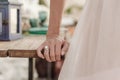 Beautiful wedding ring on bride hand Royalty Free Stock Photo