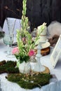 Beautiful wedding table arrangement Royalty Free Stock Photo