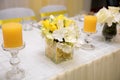 A beautiful wedding table decoration with stylized lemon