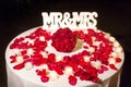 Beautiful wedding table with Mr. & Mrs. Royalty Free Stock Photo