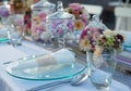 Beautiful wedding table set Royalty Free Stock Photo