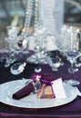 Beautiful wedding table set Royalty Free Stock Photo