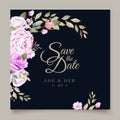 Beautiful floral wedding invitation template