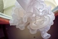 Beautiful wedding with white hem dress bow Royalty Free Stock Photo