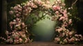 beautiful weeding arch with pink flowers