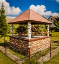 Beautiful well in the national ornament