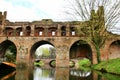 beautiful well-preserved city wall of the Hanseatic city of Zutphen with arches over the water