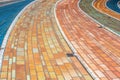 Beautiful whimsical colorful pavement tile blocks in Italy