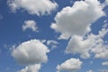 Beautiful whimsical white clouds against the blue daytime sky. Natural background Royalty Free Stock Photo