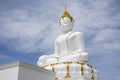 Beautiful white ancient buddha statue for thai people and foreign travelers travel visit and respect praying and blessing wish Royalty Free Stock Photo