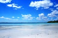 Beautiful white beach and blue Caribbean sky Royalty Free Stock Photo