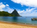 Beautiful white beach in Saint Lucia, Caribbean Islands Royalty Free Stock Photo