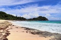 Beautiful white beaches on the paradise islands Seychelles fotographed on a sunny day