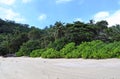 Beautiful white beaches on the paradise islands Seychelles fotographed on a sunny day