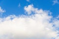 Beautiful white big soft fluffy cloud on a clear blue sky background Royalty Free Stock Photo