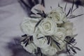 Beautiful white bouquet of wedding flowers