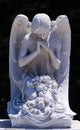 Beautiful White Cemetery Angel Praying Royalty Free Stock Photo