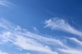 Beautiful white cirrus cloud formations on a deep blue sky Royalty Free Stock Photo