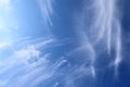 Beautiful white cirrus cloud formations on a deep blue sky Royalty Free Stock Photo