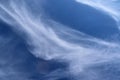 Beautiful white cirrus cloud formations on a deep blue sky Royalty Free Stock Photo