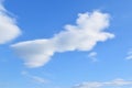 A beautiful cloud is flying in the blue sky