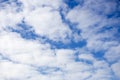 Beautiful white clouds against blue sky. Peaceful background and texture. With copy space. Royalty Free Stock Photo