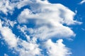 Beautiful white clouds in the blue sky. Natural background of light blue sky clouds
