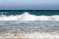 Beautiful white clouds on blue sky over calm sea with sunlight reflection, Bali Indonesia. Tranquil sea harmony of calm water surf Royalty Free Stock Photo