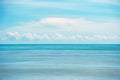 Beautiful white clouds on blue sky over calm sea, Tranquil sea harmony of calm water surface Royalty Free Stock Photo