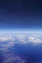 beautiful white clouds in blue sky, view from an air plane Royalty Free Stock Photo