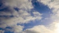 Beautiful white clouds in a tranquil blue summer sky