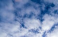 Beautiful white clouds in a tranquil blue summer sky