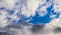 Beautiful white clouds in a tranquil blue summer sky