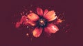 Beautiful White Flower with Deep Red Center and Paint Splashes on Dark Ai Generated Royalty Free Stock Photo