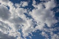 Beautiful white fluffy clouds against blue sky, natural background Royalty Free Stock Photo