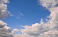 beautiful white fluffy clouds in a blue sky Royalty Free Stock Photo