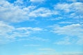 Beautiful white fluffy clouds in blue sky for background picture
