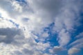 Beautiful white fluffy clouds in a deep blue summer sky Royalty Free Stock Photo