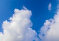 Beautiful white fluffy clouds in a deep blue summer sky Royalty Free Stock Photo