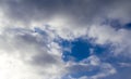 Beautiful white fluffy cumulus clouds in a deep blue summer sky Royalty Free Stock Photo