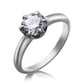 Beautiful white gold and diamond ring. Isolated. Photo taken by stacking