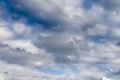 Beautiful white and grey clouds and cloud formations on a deep blue sky Royalty Free Stock Photo