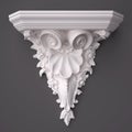 3d rendering beautiful white Gypsum carving decoration of architecture. classic interior detail made of plaster.