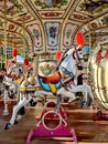 Beautiful white horse on a carousel, Elizabeth quay Perth Royalty Free Stock Photo
