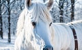 Beautiful white horse close up mammal elegance look